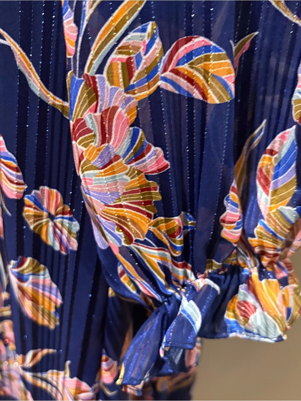 Laundry By Shelli Segal Navy Floral Long Sleeve Maxi Dress - Picture 6 of 12